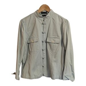Ralph Lauren Womens Shirt Jacket | Frog Buttons Denim Cotton Classic Fit